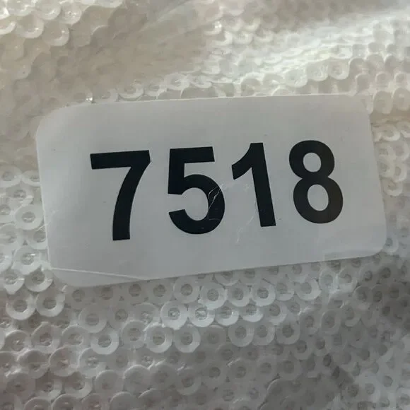 Rachel Zoe Dress Womens 4 White Sequin Maxi Gown Open Back Embellished Outline‎